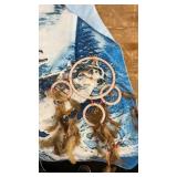 Collection of Dreamcatchers with Wolf Tapestry