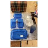 Set of Assorted Glass Bakeware Including Pyrex and Anchor Hocking