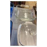 Set of Assorted Glass Bakeware Including Pyrex and Anchor Hocking