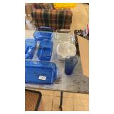 Set of Assorted Glass Bakeware Including Pyrex and Anchor Hocking