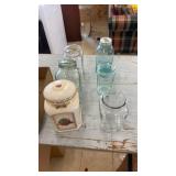 Collection of Vintage Glass and Ceramic Jars and Canisters