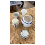 Collection of Ceramic and Porcelain Kitchenware with Folk Art Designs