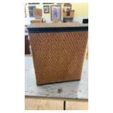 Woven Reed Decorative Storage Bin with Hinged Lid