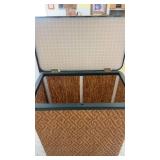 Woven Reed Decorative Storage Bin with Hinged Lid