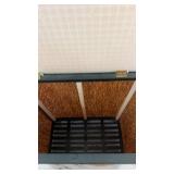 Woven Reed Decorative Storage Bin with Hinged Lid