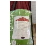 Lot of 3 Outdoor Sleeping Bags and a Red Patio Umbrella in a Carry Bag