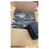 Lot of 10 Black Leather Hanging Toiletry Bags with Metal Hooks