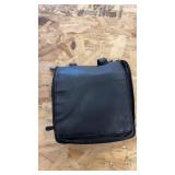 Lot of 10 Black Leather Hanging Toiletry Bags with Metal Hooks