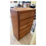 Vintage Wooden Dresser with Mirror and Multiple Drawers