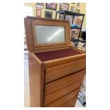 Vintage Wooden Dresser with Mirror and Multiple Drawers