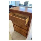 Vintage Wooden Dresser with Mirror and Multiple Drawers