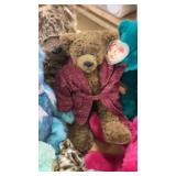 Lot of 10 Assorted Plush Teddy Bears Including TY Beanie Babies