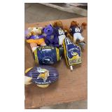 Assortment of Minnesota Vikings Plush Toys and Memorabilia