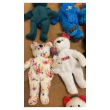 Set of 22 Vintage Souvenir Plush Bears with City Logos