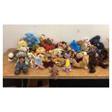 Large Collection of Assorted Plush Toys and Stuffed Animals
