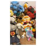 Large Collection of Assorted Plush Toys and Stuffed Animals