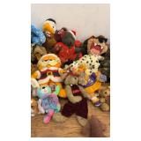 Large Collection of Assorted Plush Toys and Stuffed Animals