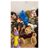 Large Collection of Assorted Plush Toys and Stuffed Animals