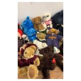 Large Collection of Assorted Plush Toys and Stuffed Animals