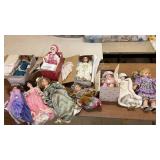 Collection of 10 Porcelain Dolls with Boxes and Certificates