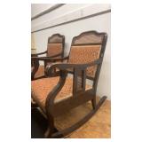 Pair of Vintage Armchairs with Upholstered Seats and Wooden Frames