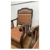 Pair of Vintage Armchairs with Upholstered Seats and Wooden Frames
