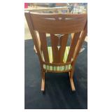 Vintage Wooden Rocking Chair with Striped Cushion