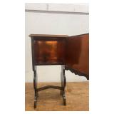 Antique Wooden Side Cabinet with Hinged Door