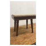 Wooden Side Table with Marble Top