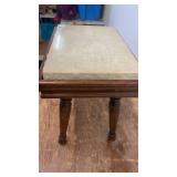 Wooden Side Table with Marble Top