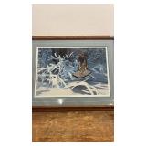 Framed Signed and Numbered VanGilder Print - Grouse in Winter