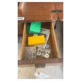 Antique Domestic Sewing Machine with Built-in Wood Cabinet