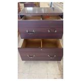 Two-Drawer Wooden File Cabinet with Metal Handles
