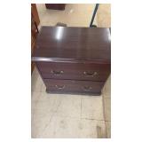 Two-Drawer Wooden File Cabinet with Metal Handles