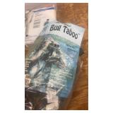 Assorted Set of Outdoor Gear with Rainsuit, Safety Treads, Bug Taboo, and Paint Spray Coverall