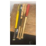 Collection of 5 Baseball Bats with Autographs