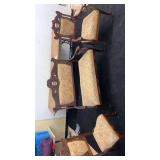 Set of Vintage Floral Upholstered Wooden Sofa and Two Armchairs