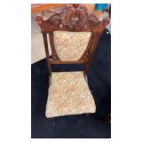 Set of Vintage Floral Upholstered Wooden Sofa and Two Armchairs