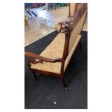 Set of Vintage Floral Upholstered Wooden Sofa and Two Armchairs