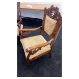 Set of Vintage Floral Upholstered Wooden Sofa and Two Armchairs