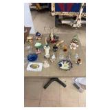 Collection of Decorative Porcelain and Glass Figurines and Bowls