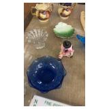 Collection of Decorative Porcelain and Glass Figurines and Bowls