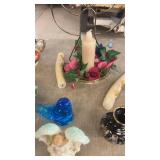 Collection of Decorative Porcelain and Glass Figurines and Bowls