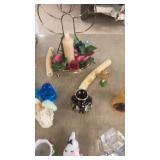 Collection of Decorative Porcelain and Glass Figurines and Bowls