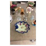 Collection of Decorative Porcelain and Glass Figurines and Bowls