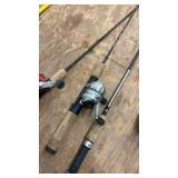 Collection of 5 Fishing Rods with Reels Assorted Models