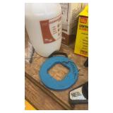 Assorted Workshop Tools Including Pump, Dial Indicator, and Accessories