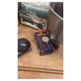 Assorted Workshop Tools Including Pump, Dial Indicator, and Accessories