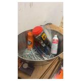 Assorted Workshop Tools Including Pump, Dial Indicator, and Accessories