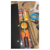 Assorted Workshop Tools Including Pump, Dial Indicator, and Accessories